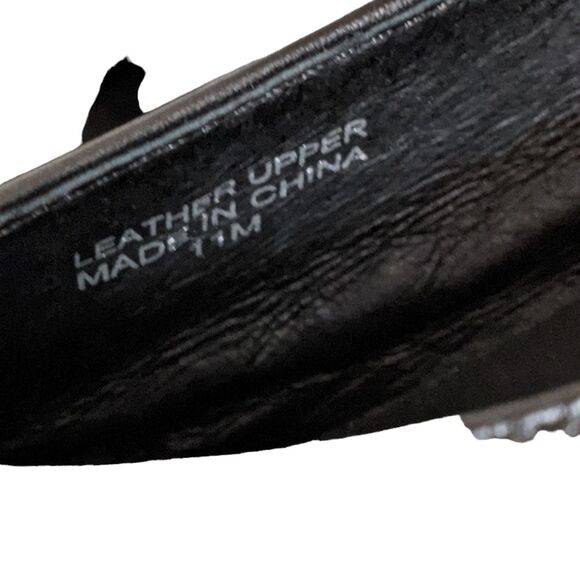 J/Slides Gwen black leather platform slip on sneaker loafer size 11M - Picture 2 of 10